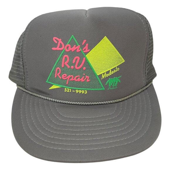 Dons R.V. Repair Modesto Gray Trucker Hat Snapback Mesh Cap Vintage Otto Cap - Picture 13 of 14